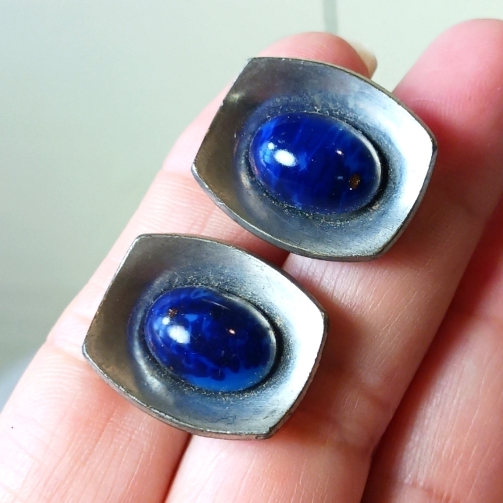 Vintage Modernist Jorgen Jensen Pewter 220 cuff links